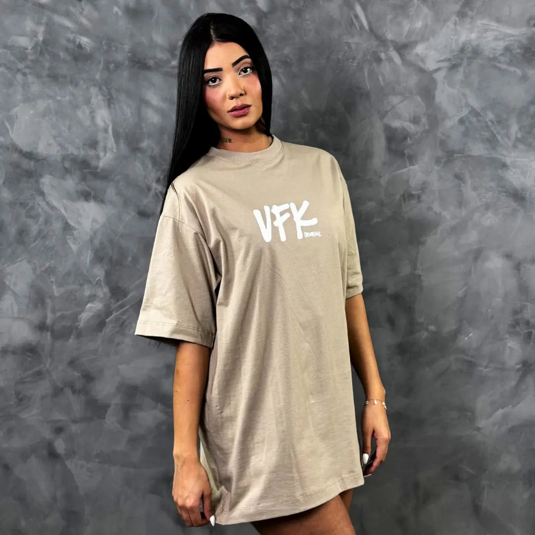 Camiseta Oversized Vfk Bege REF. VFK102