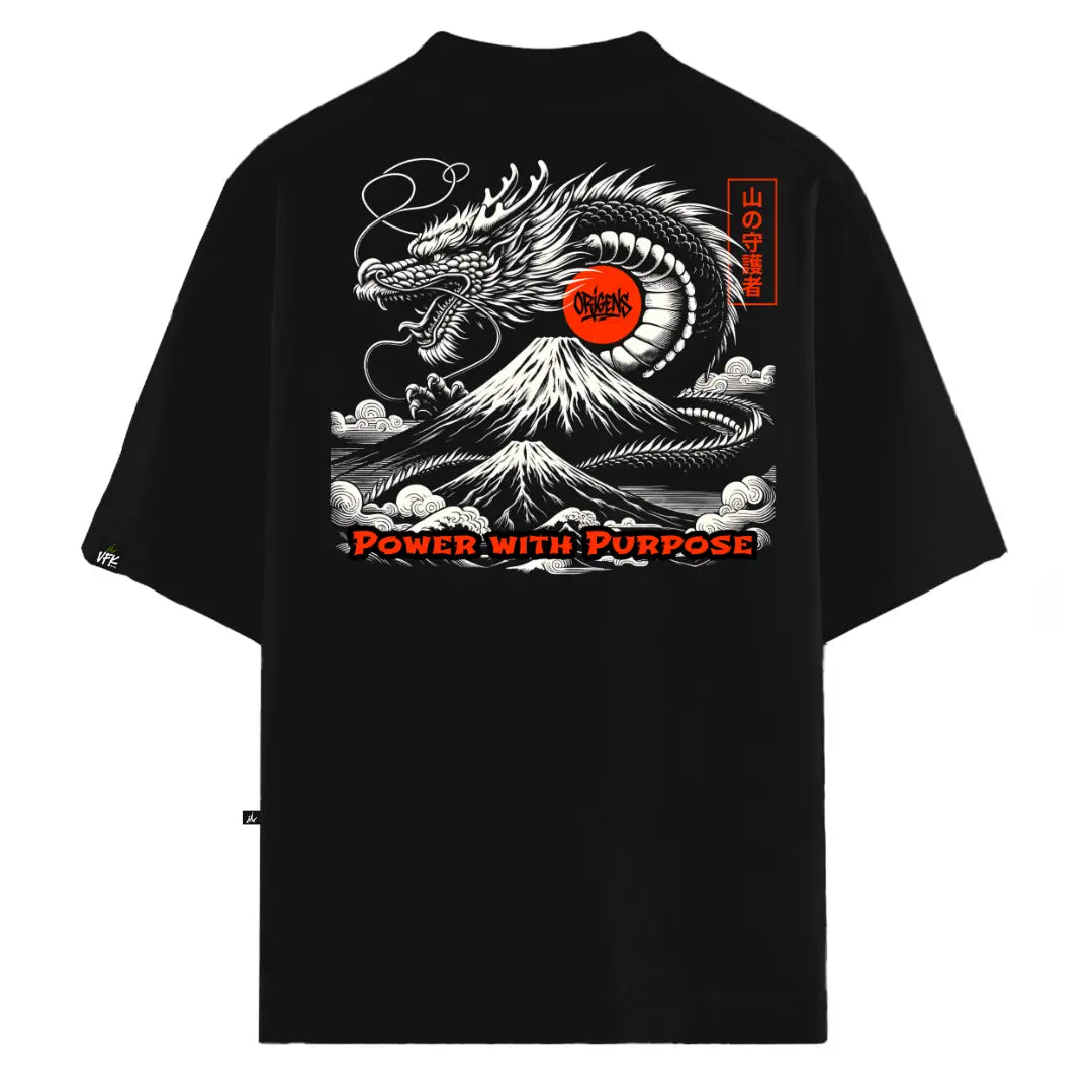 Camiseta Oversized Dragon Preto