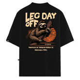 Camiseta Oversized Leg Day Off Preto