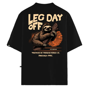 Camiseta Oversized Leg Day Off Preto