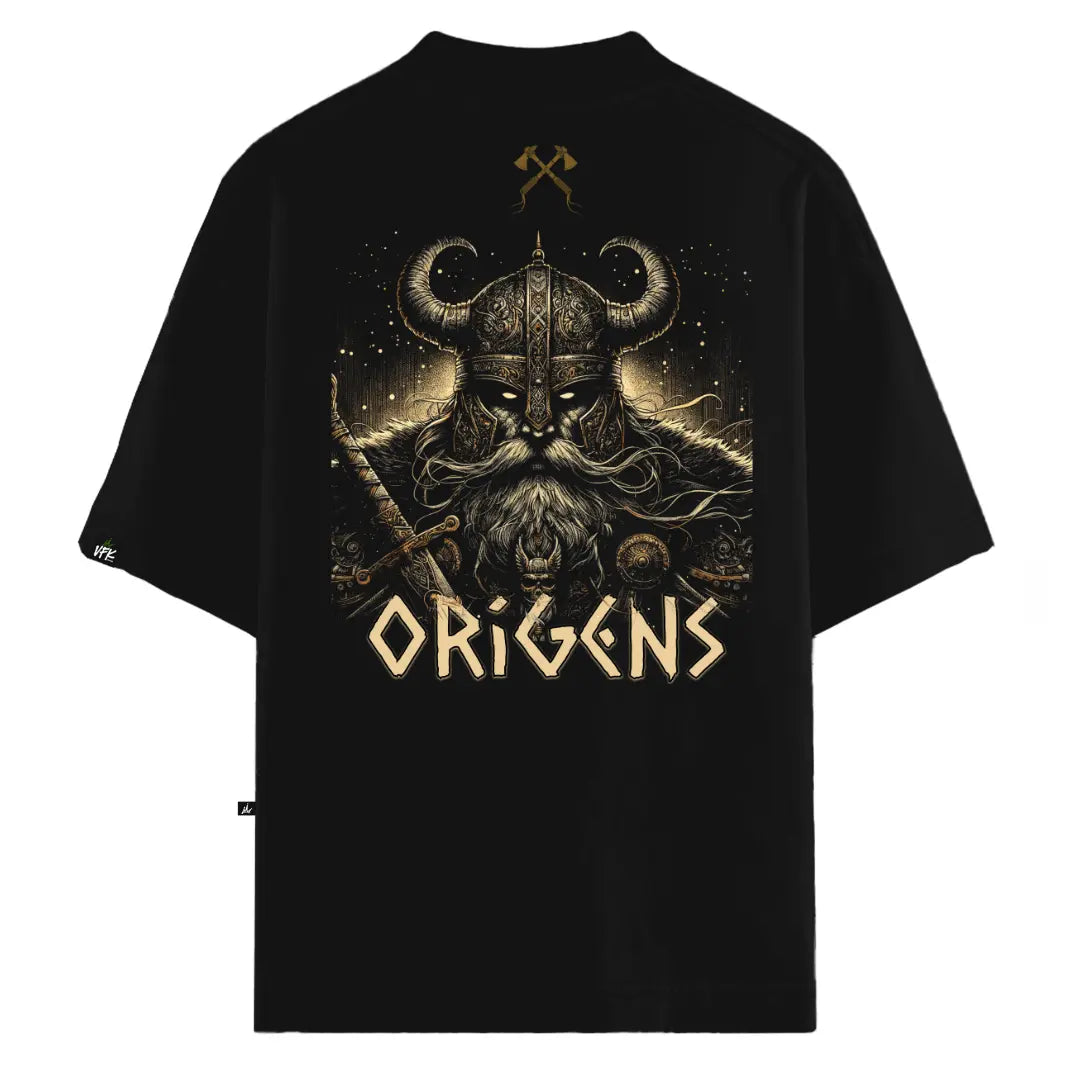 Camiseta Oversized Viking Origens Preto