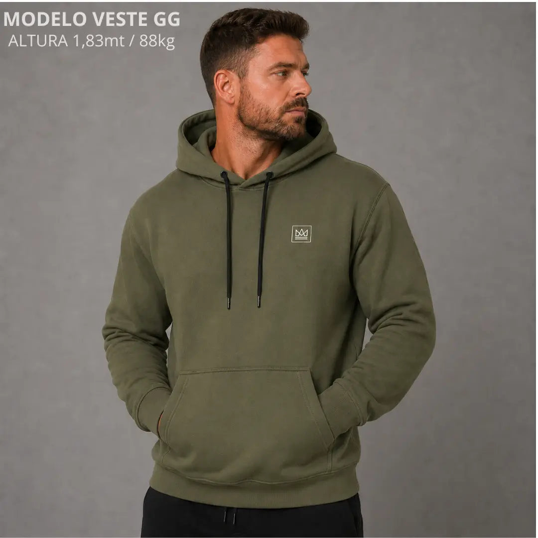 Moletom Canguru Com Capuz Verde VFK Origens