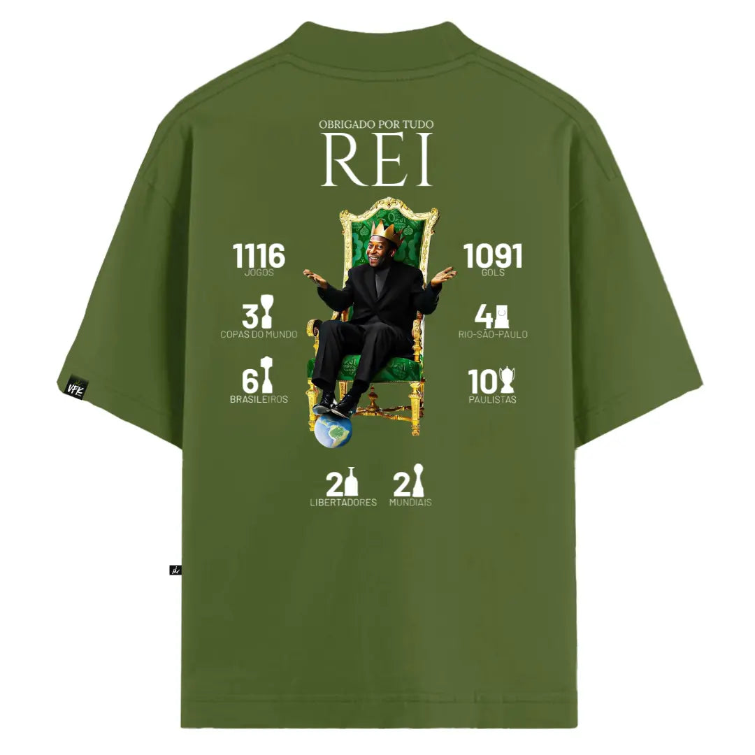 Camiseta Oversized VFK Obrigado Rei Verde