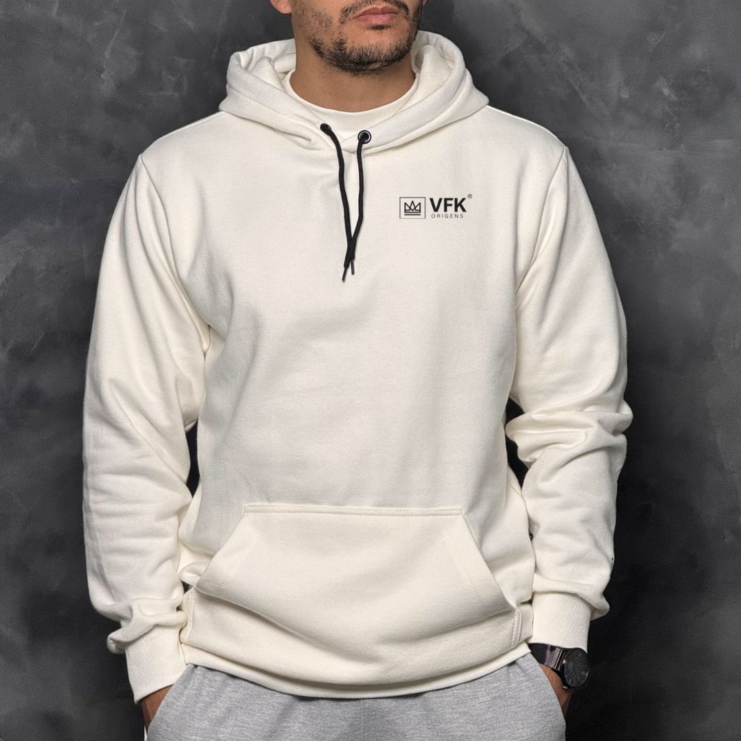 Moletom Confort Essência Canguru com Capuz Off White