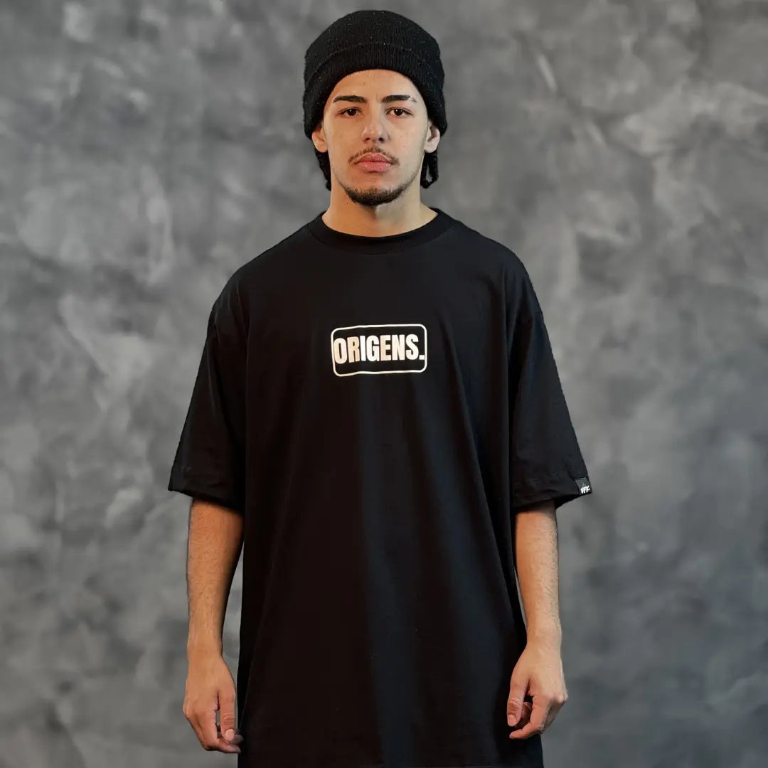 Camiseta Oversized Origens Preto REF. VFK121