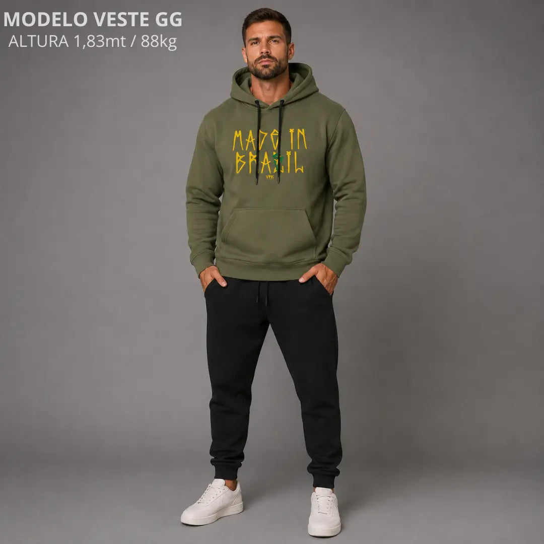 Moletom Canguru Com Capuz Verde VFK Origens