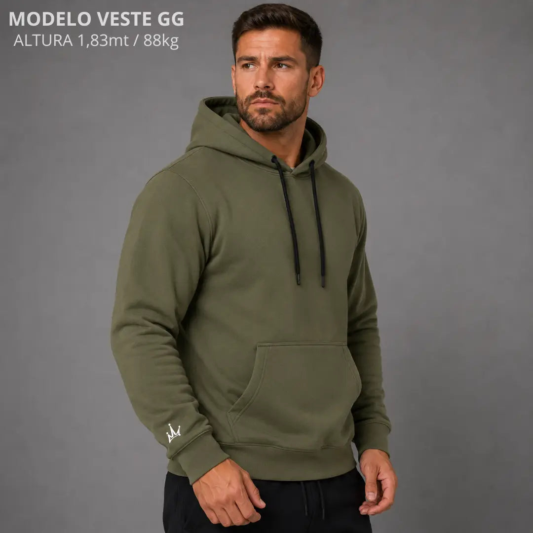 Moletom Canguru Com Capuz Verde VFK Origens