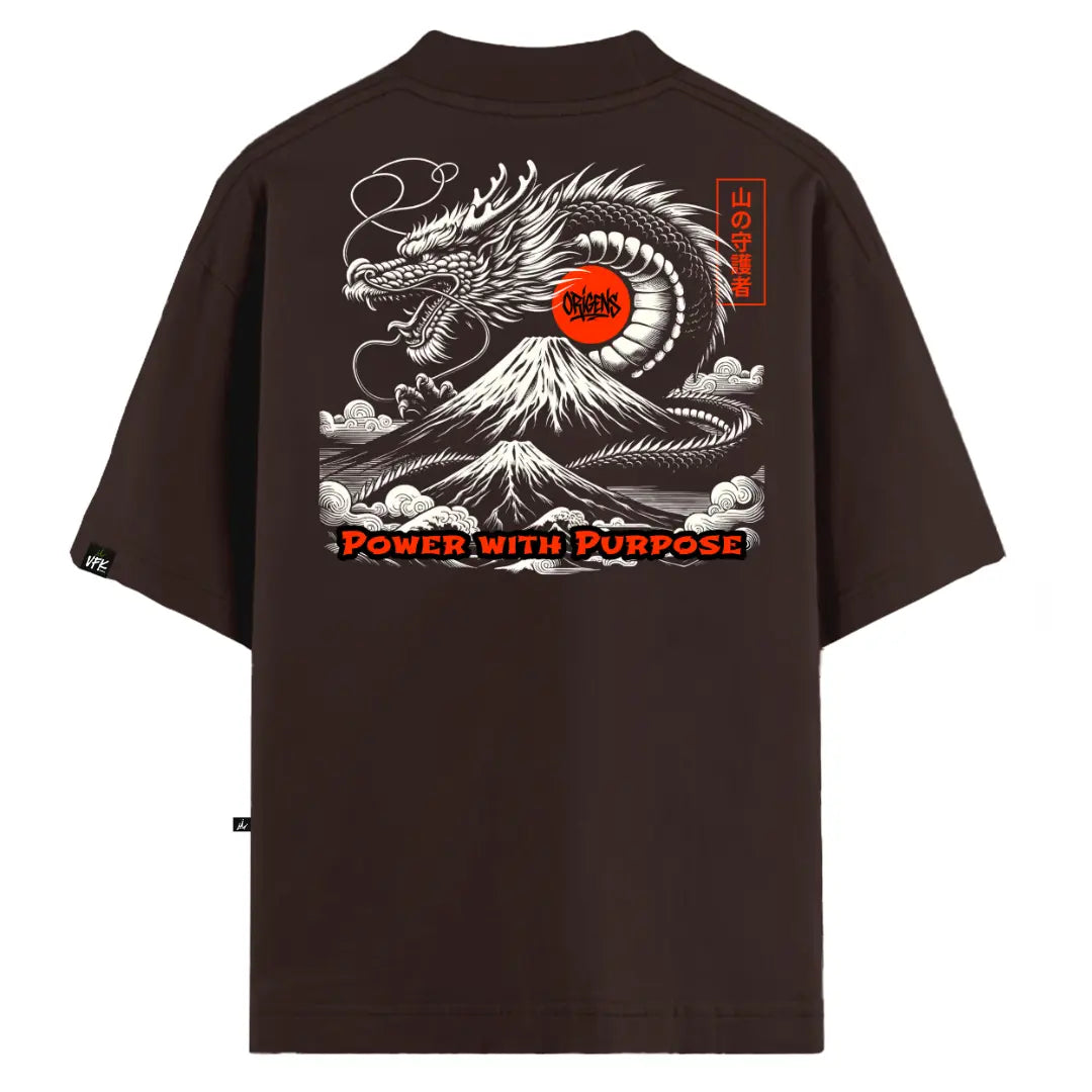 Camiseta Oversized Dragon Marrom