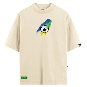 Camiseta Oversized VFK Futebol Arte Off White