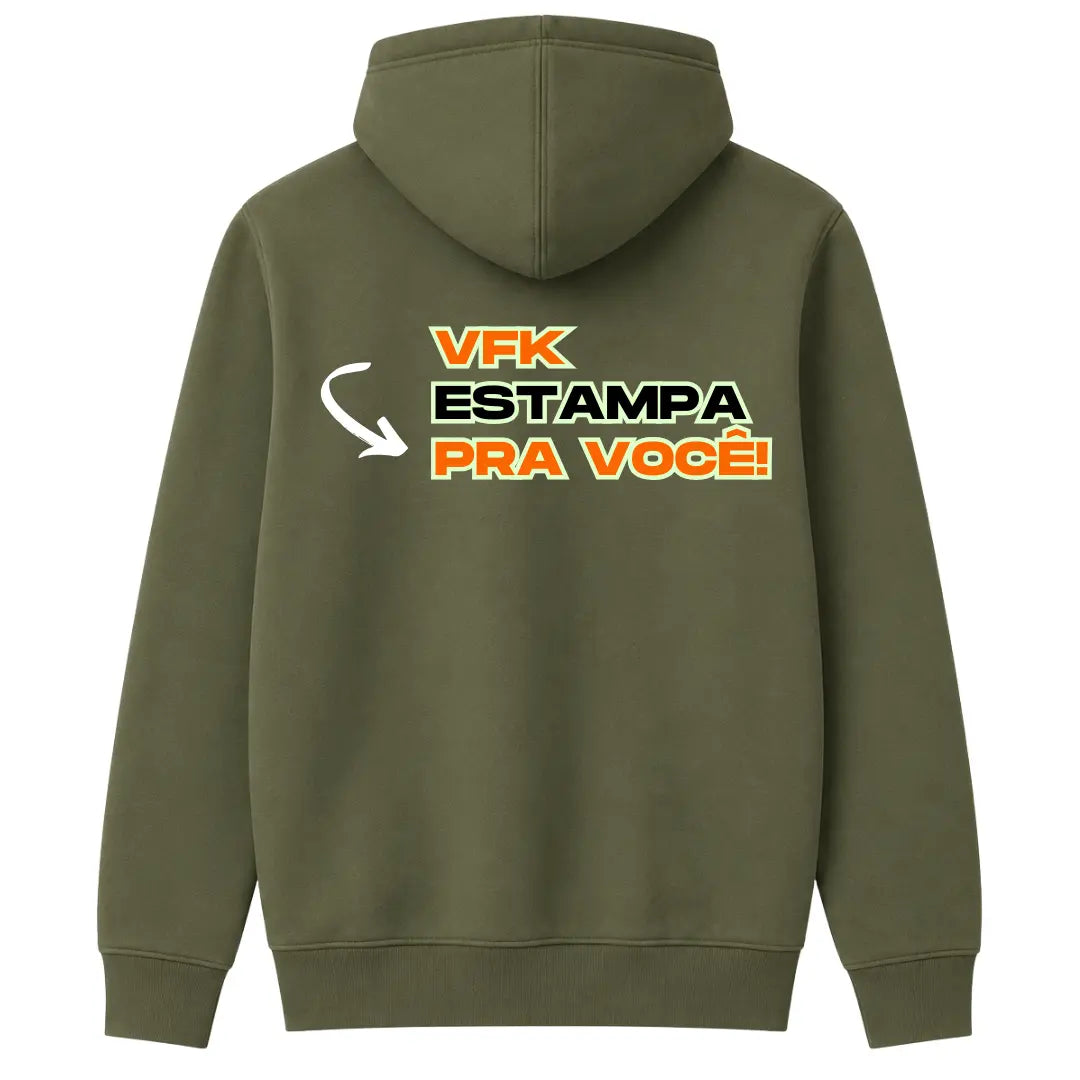 Moletom Confort Canguru Com Capuz Personalizado Verde