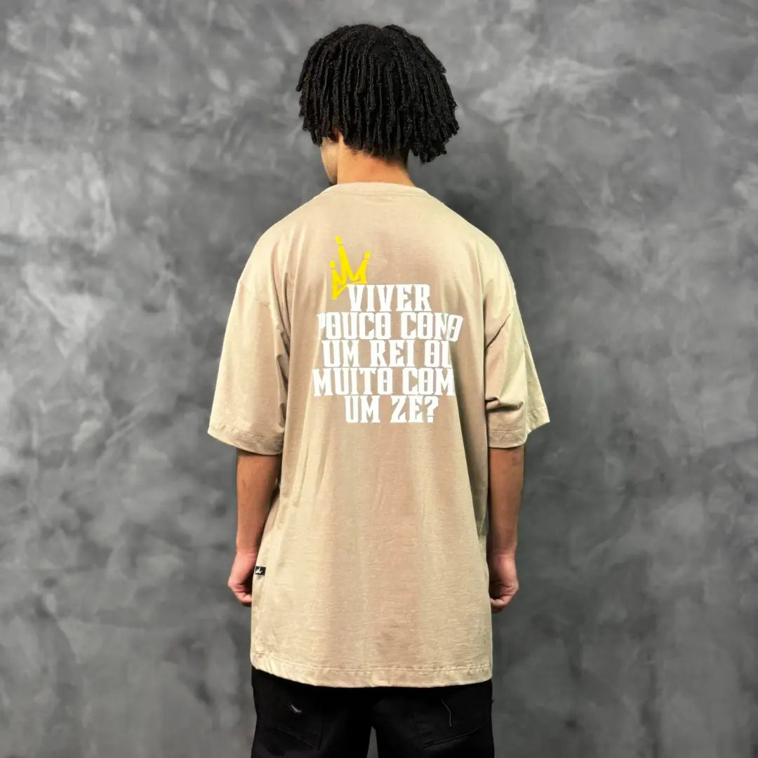 Camiseta Oversized King's Life Bege REF. VFK111