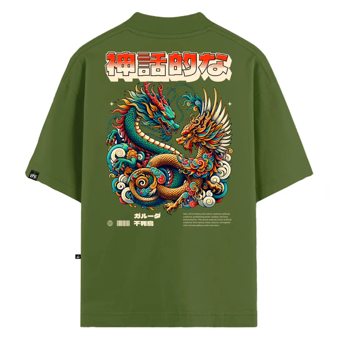Camiseta Oversized Mythic Dragon Verde