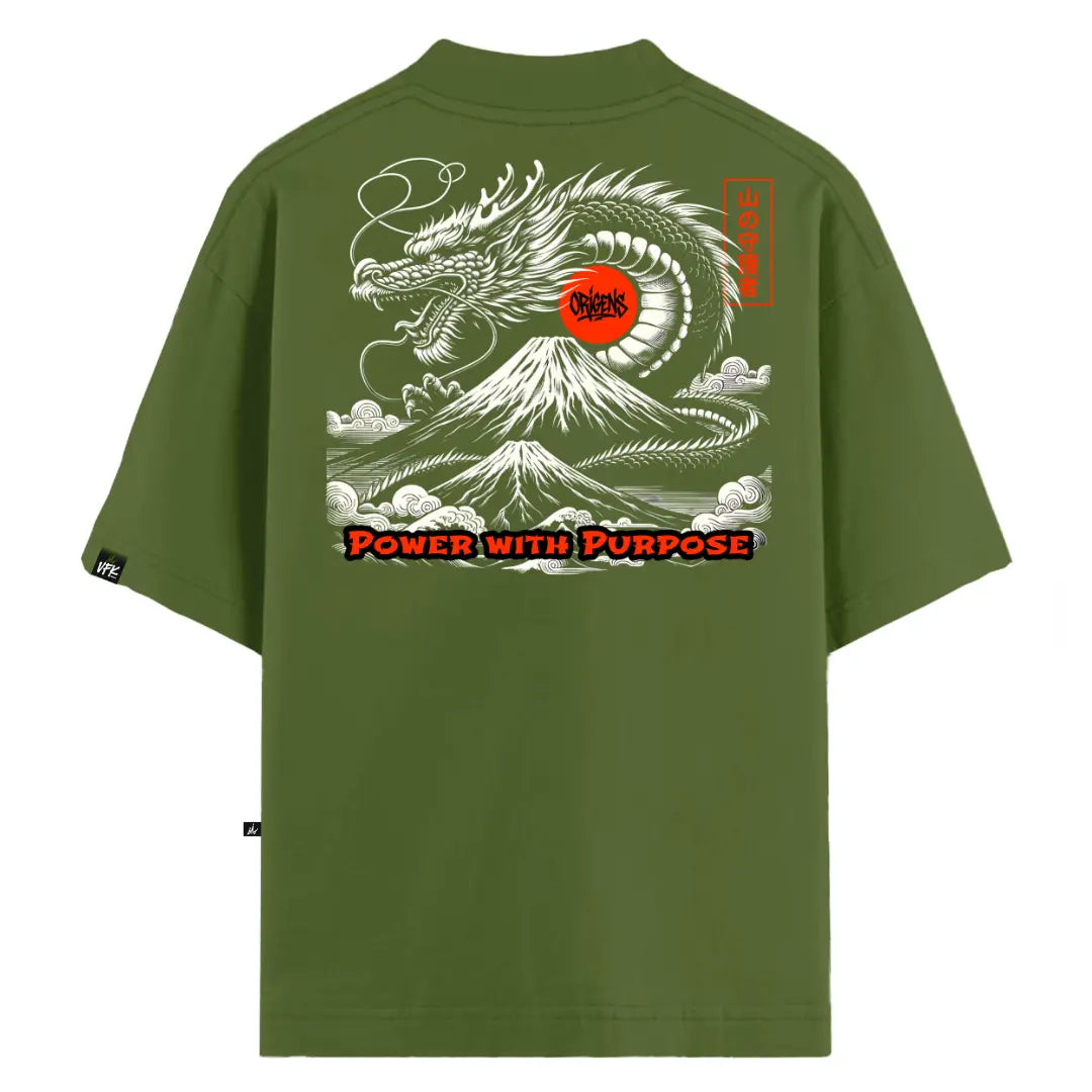 Camiseta Oversized Dragon Verde