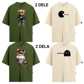 Kit Duo VFK — 4 Camisetas Oversized Ele & Ela