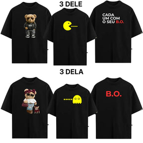 Kit Duo VFK — 6 Camisetas Oversized Ele & Ela