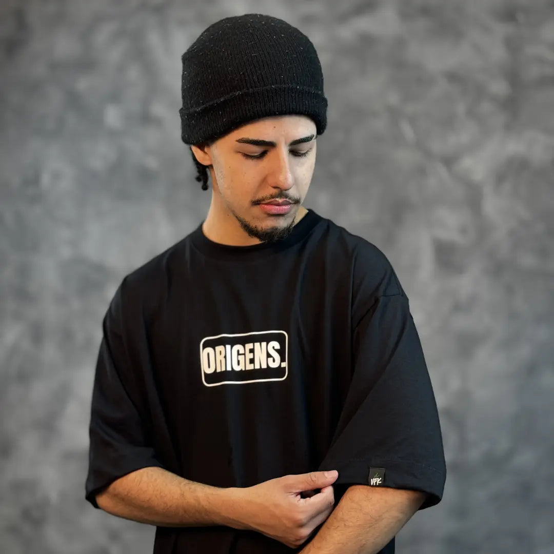 Camiseta Oversized Origens Preto REF. VFK121