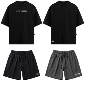 Kit Movimento  2 Camisetas Oversized VFK + 2 Shorts Performance