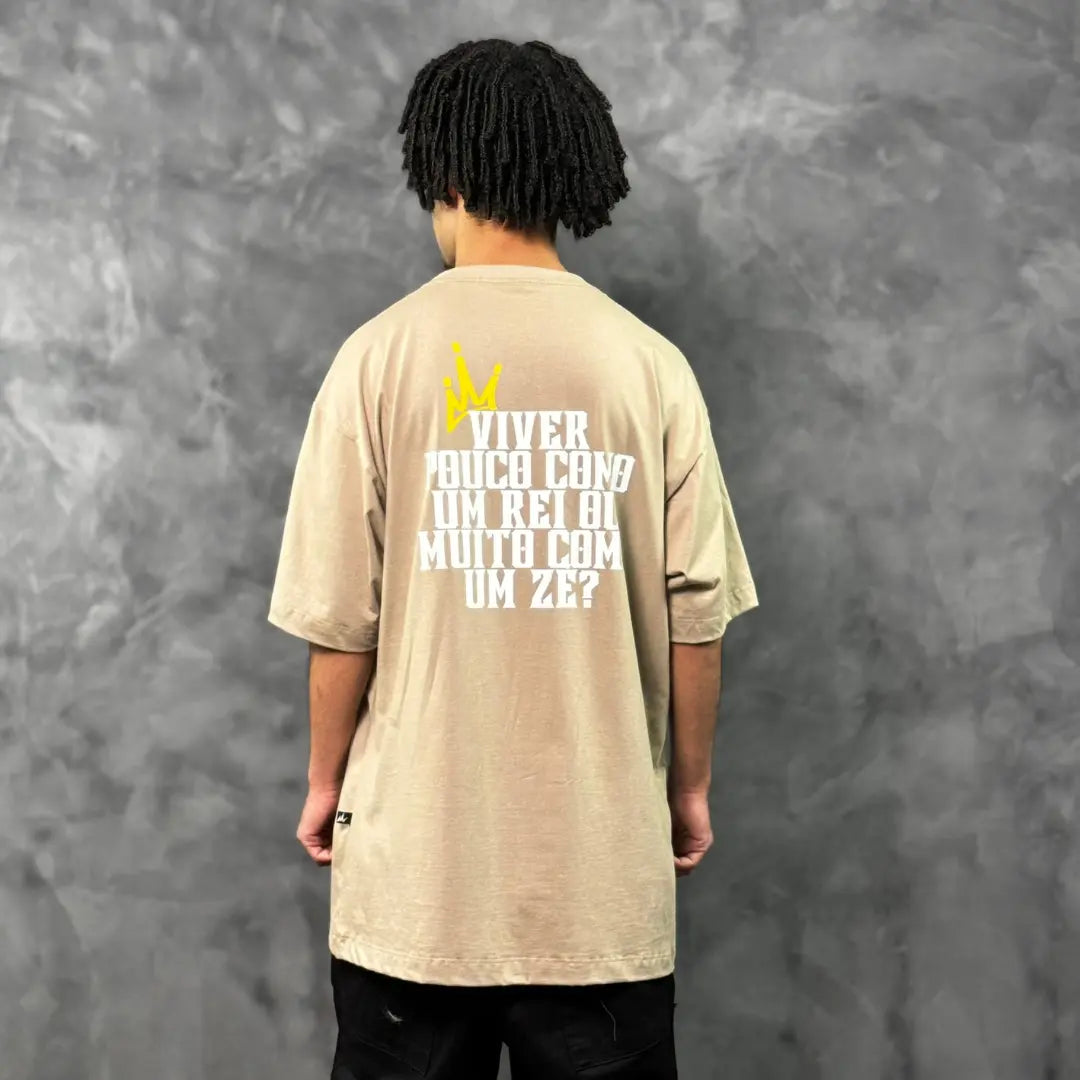 Camiseta Oversized King's Life Bege REF. VFK111