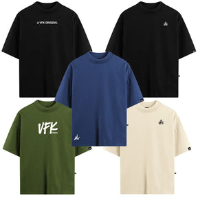 Kit 5 Camisetas Oversized VFK — Presente Pra Ele