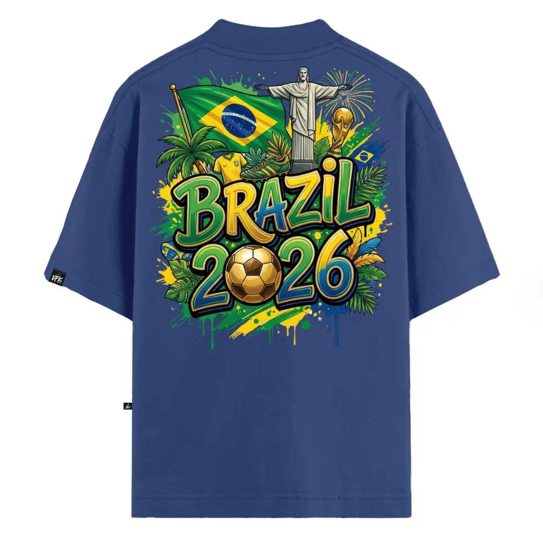 Camiseta Oversized VFK Brasil 2026 Azul