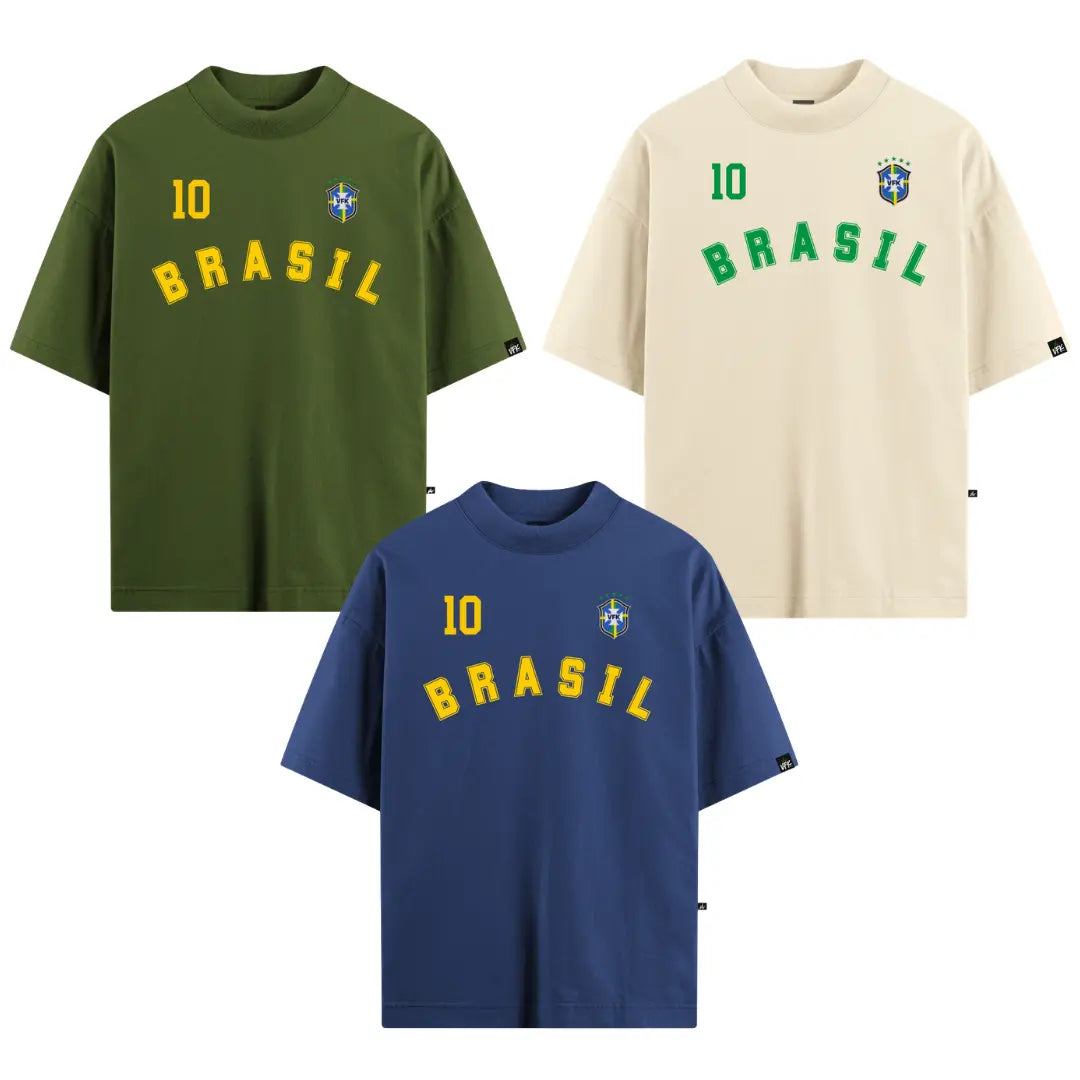 Kit com 3 Camisetas Oversized VFK Brasil 10
