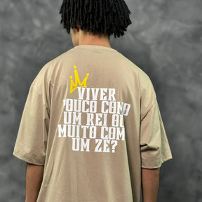 Camiseta Oversized King's Life Bege REF. VFK111