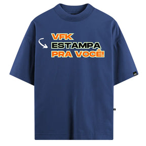 Camiseta Oversized Personalizada Azul