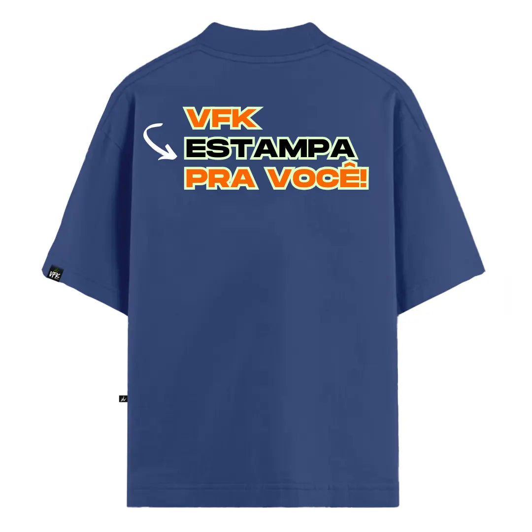 Camiseta Oversized Personalizada Azul