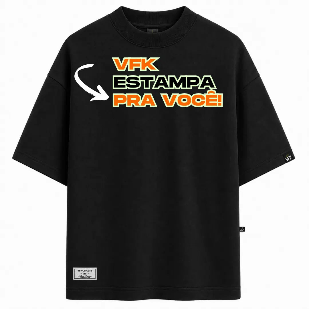 Camiseta Oversized  Heavy Personalizada Preta