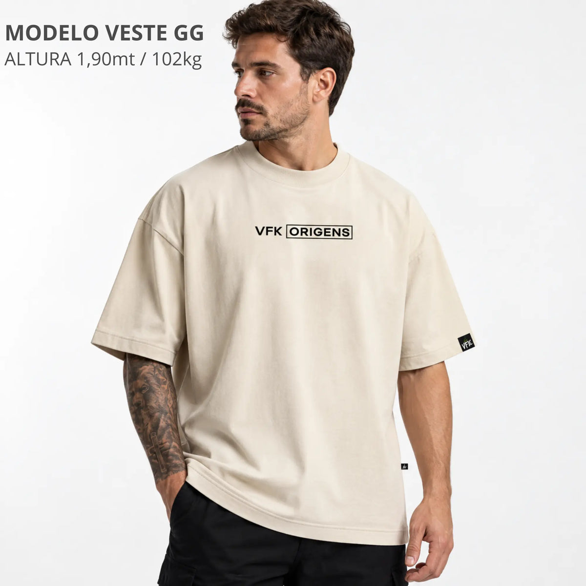 Camiseta Oversized VFK Origens Off White