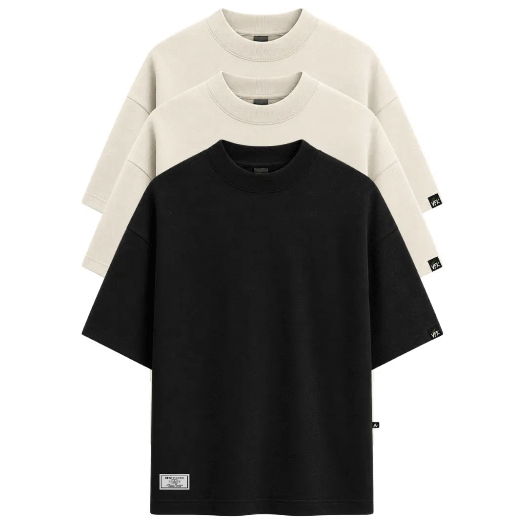 Kit Com 3 Camisetas Oversized VFK Heavy