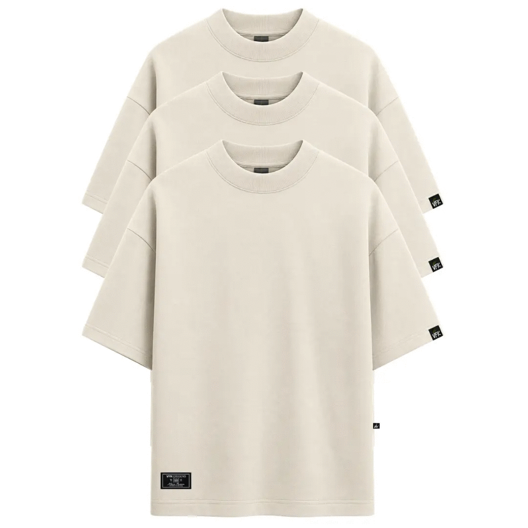 Kit Com 3 Camisetas Oversized VFK Heavy