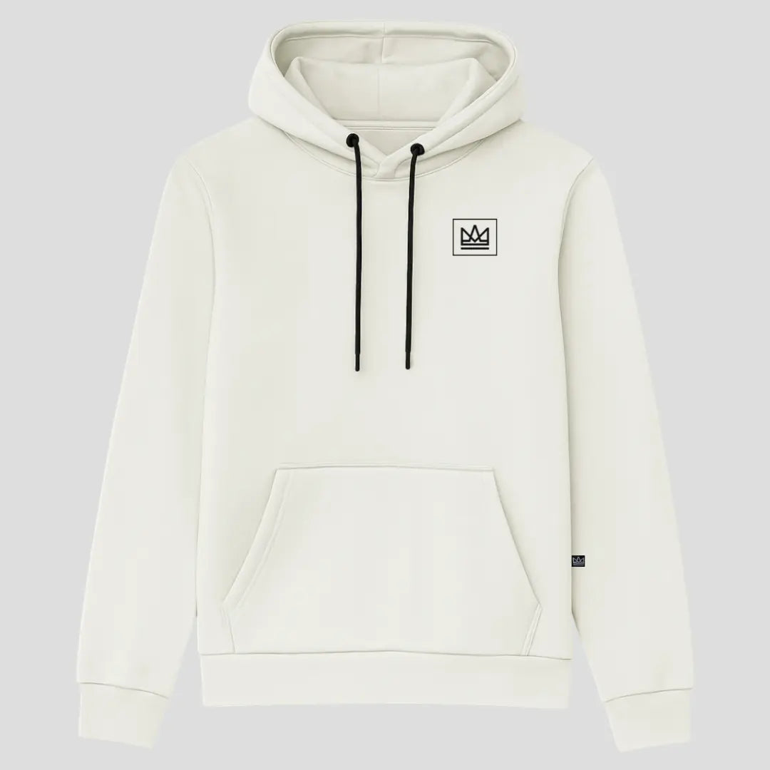 Moletom Confort King Canguru com Capuz Off White