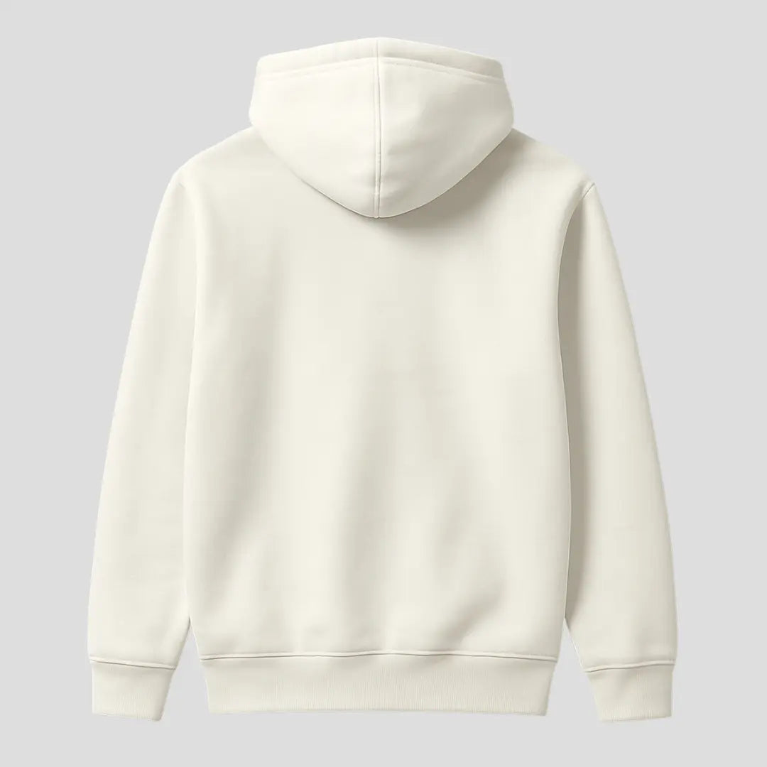 Moletom Confort Minimal Canguru com Capuz Off White