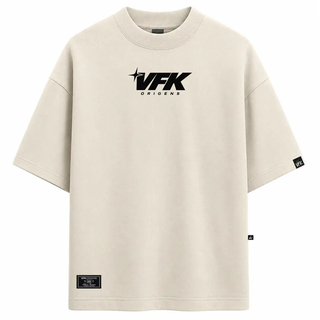 Camiseta Oversized VFK Heavy Signature Off White