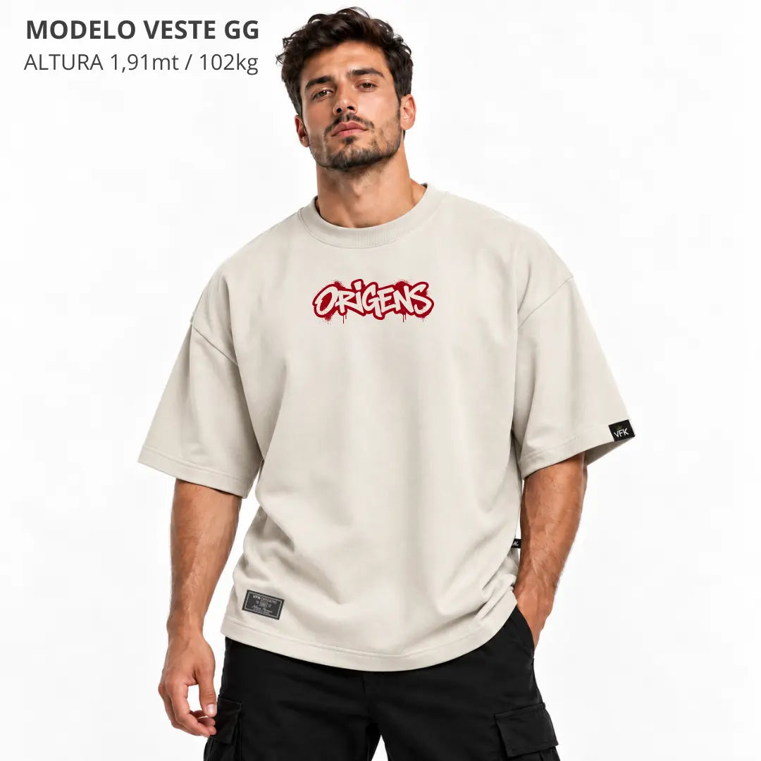 Camiseta Oversized VFK Heavy Red Tag Off White